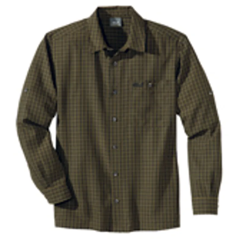 Jack Wolfskin Mens El Dorado LongSleeve - Tundra Green Checks