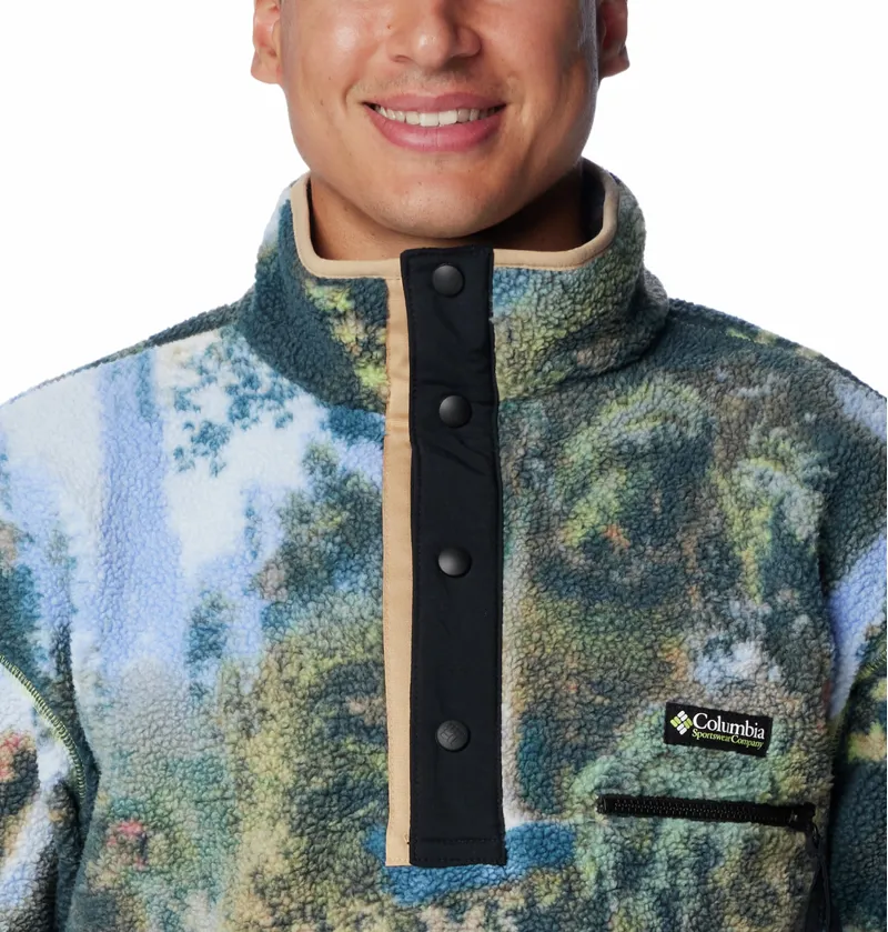 Columbia Men's Helvetia Half Snap Fleece - Napa Green Chasing Falls Print-4