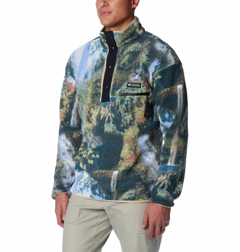 Columbia Men's Helvetia Half Snap Fleece - Napa Green Chasing Falls Print-3