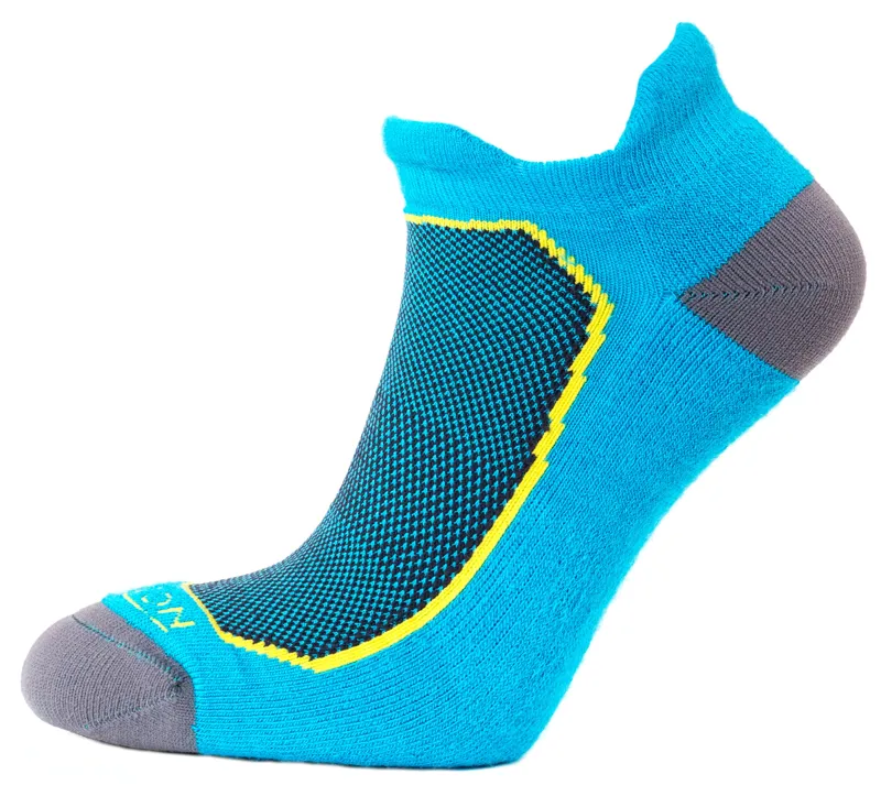 Horizon Premium Tab Low Cut Sock - Turquoise/Yellow