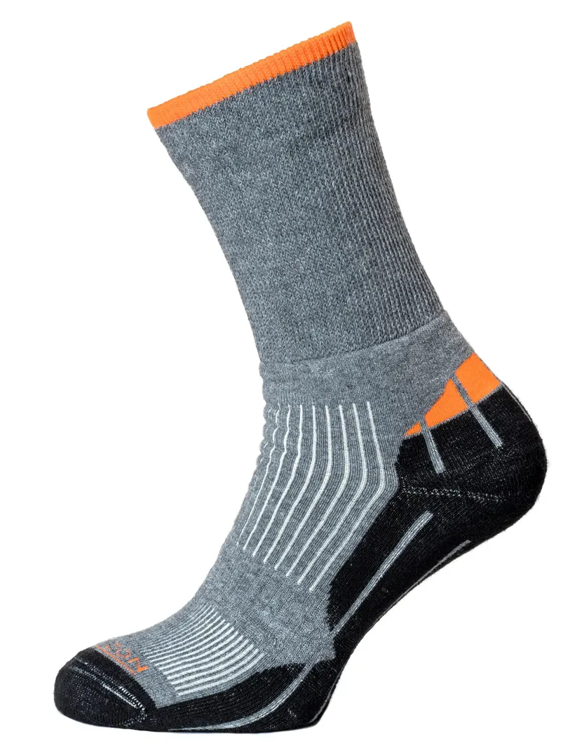 Horizon Performance Coolmax Hiker Sock - Grey Marl/Orange