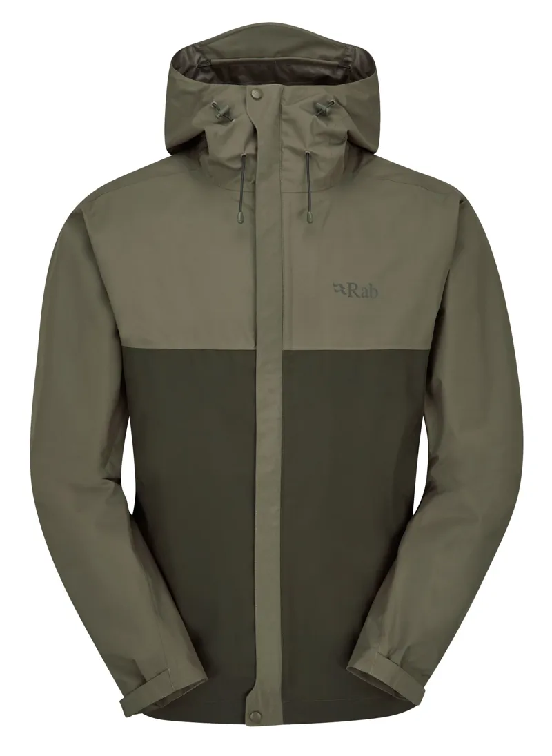 Rab Men's Downpour Eco Waterproof Jacket - Light Khaki/Army