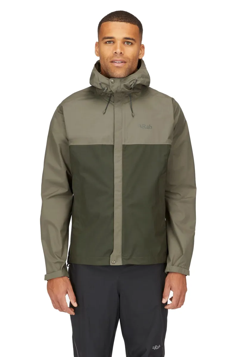 Rab Men's Downpour Eco Waterproof Jacket - Light Khaki/Army-2