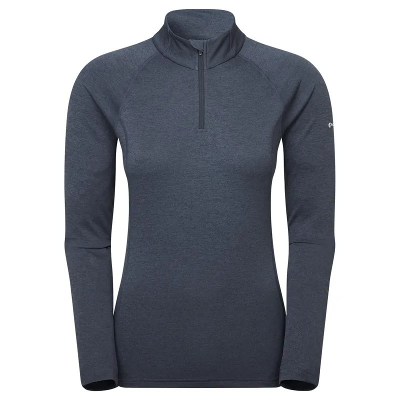 Montane Women's Dart Zip Neck T-Shirt - Eclipse Blue