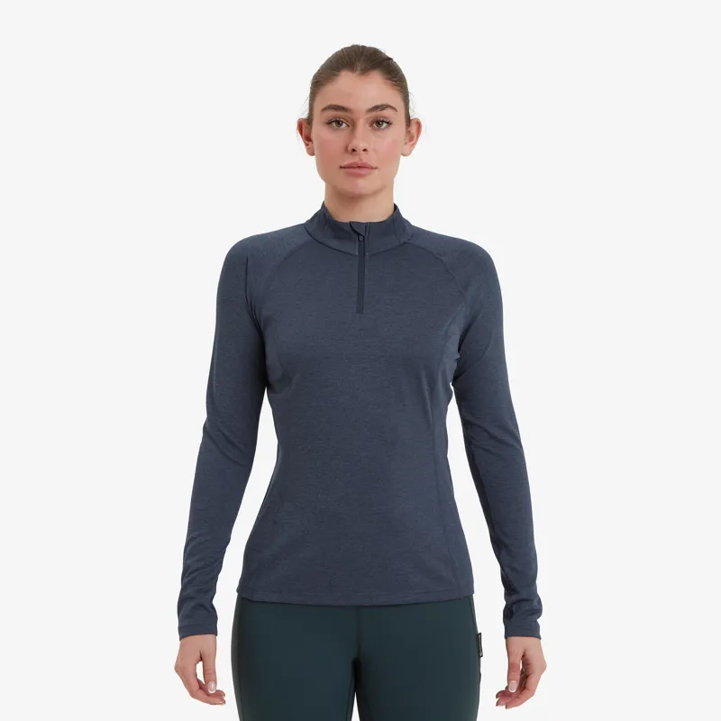 Montane Women's Dart Zip Neck T-Shirt - Eclipse Blue-1