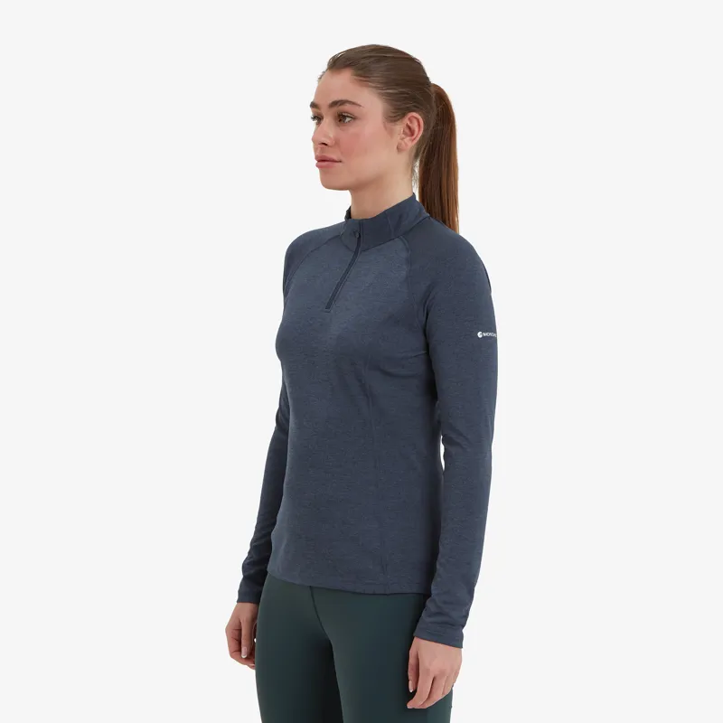 Montane Women's Dart Zip Neck T-Shirt - Eclipse Blue-2