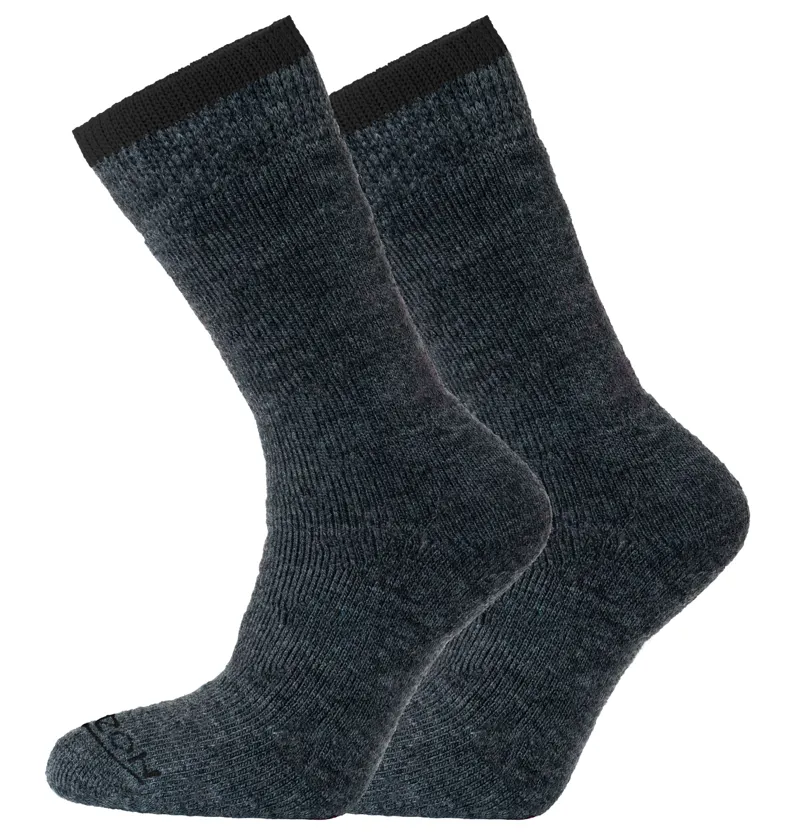 Horizon Heritage Merino Outdoor Socks 2 pack - Plain Charcoal/Black