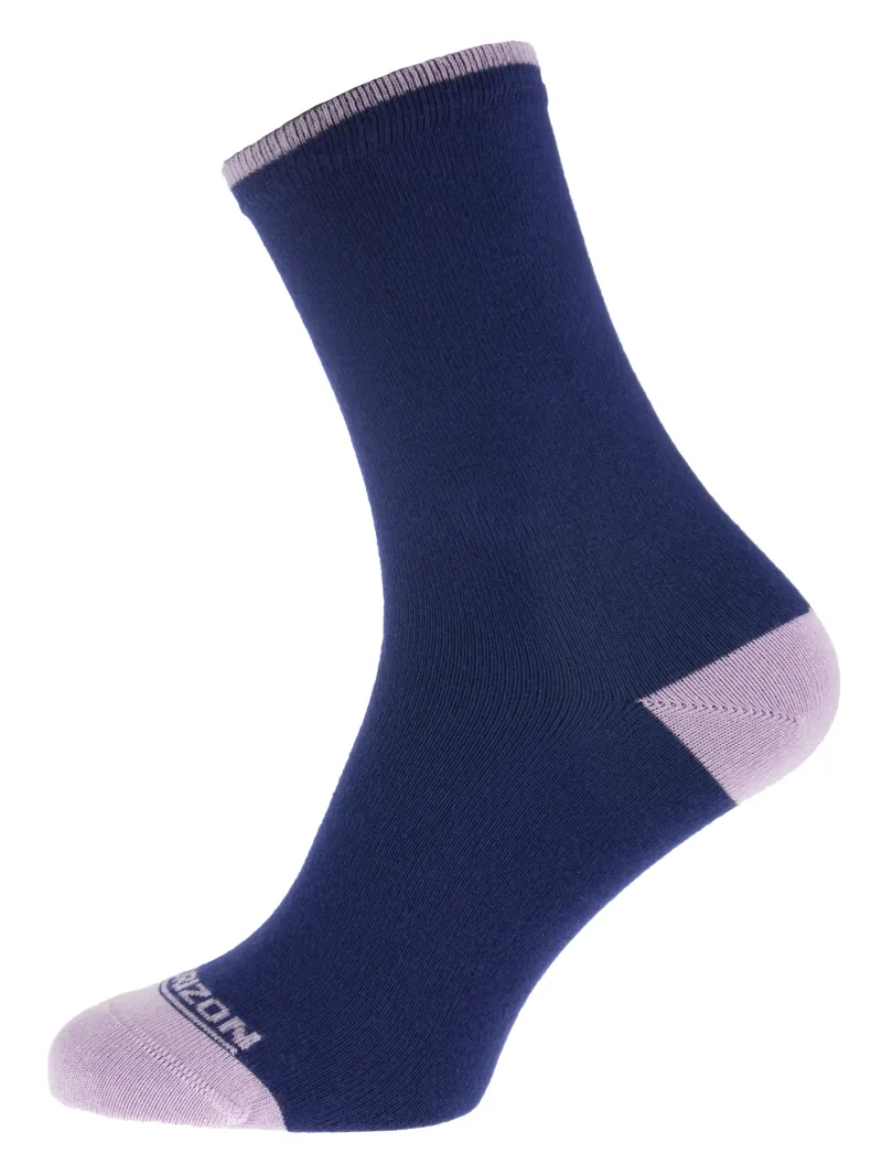 Horizon Lifestyle Women's Bamboo Sock Plain - Navy/Pink