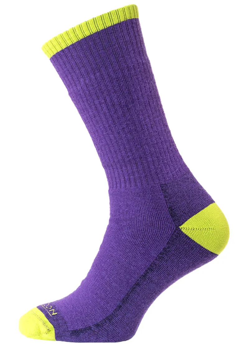 Horizon Women's Premium Merino Trek Sock - Purple Marl/Lime
