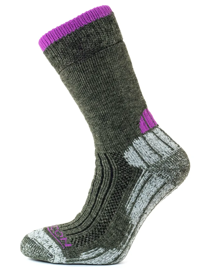 Horizon Performance Merino Trekker Sock - Olive/Purple