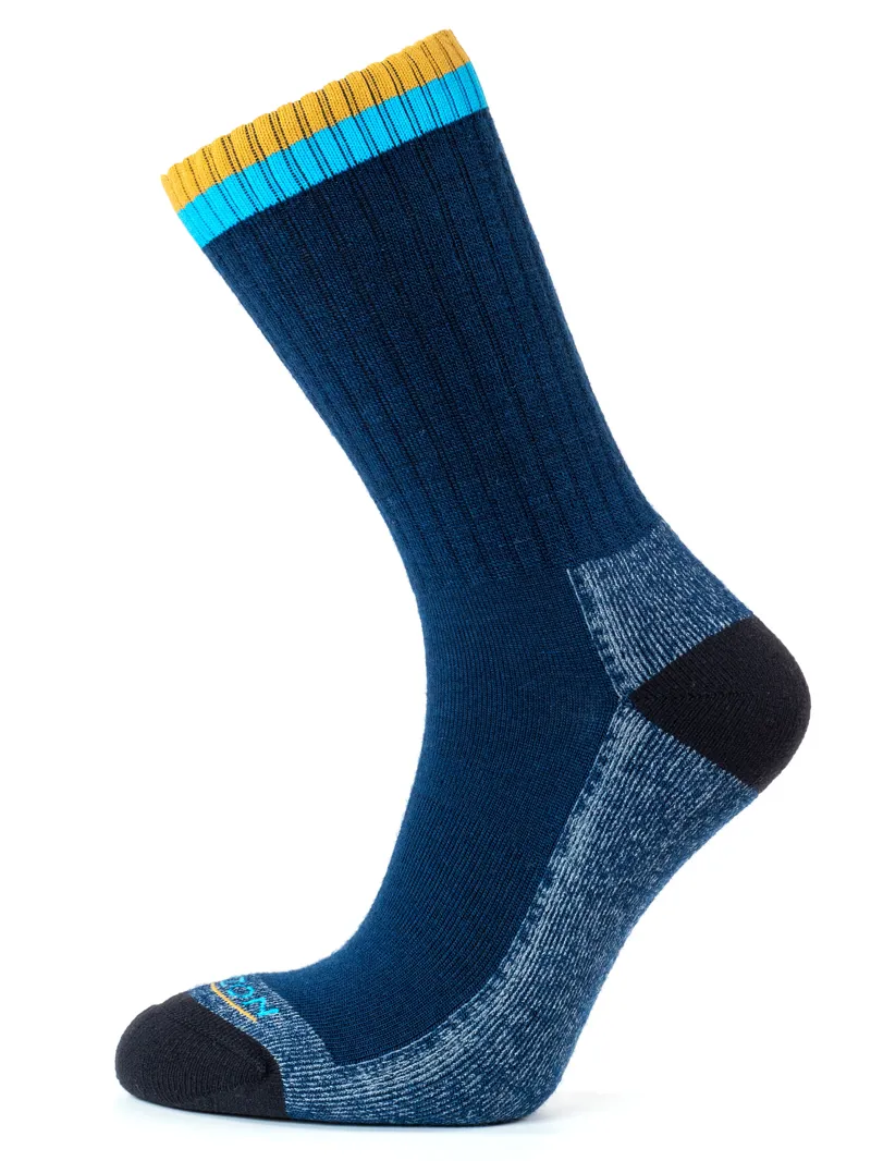 Horizon Men's Premium Micro Crew Sock - Navy/Amber
