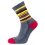 Horizon Women's Premium Micro Crew Sock - Steel Grey/Amber Stripe