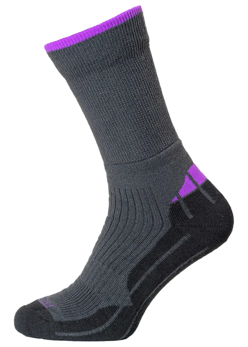 Horizon Performance Coolmax Hiker Sock - Charcoal Marl/Purple