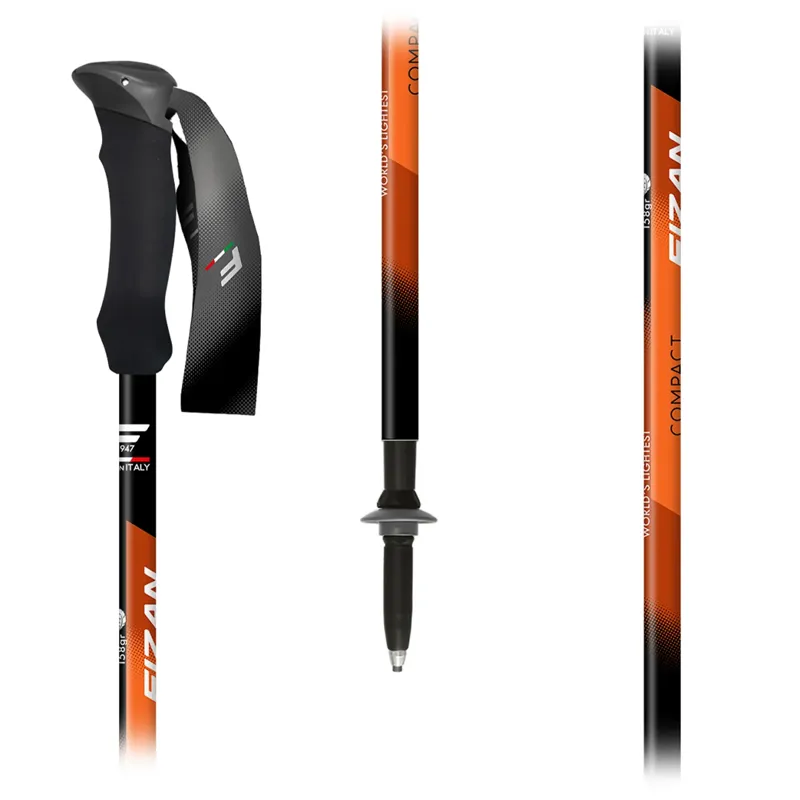 Fizan Compact 3 Trekking Pole Pair - Orange-1