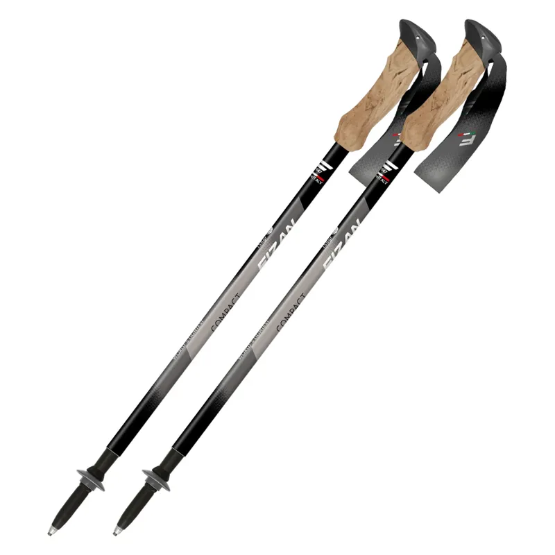 Fizan Compact 3 Trekking Pole Pair - Grey
