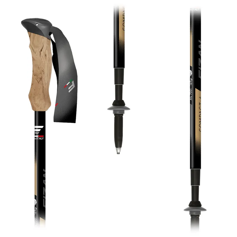 Fizan Compact 4 Trekking Pole Pair - Beige/Black-1