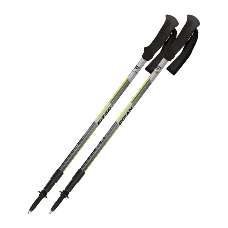 Fizan Trek Pro Trekking Poles - Grey/Yellow
