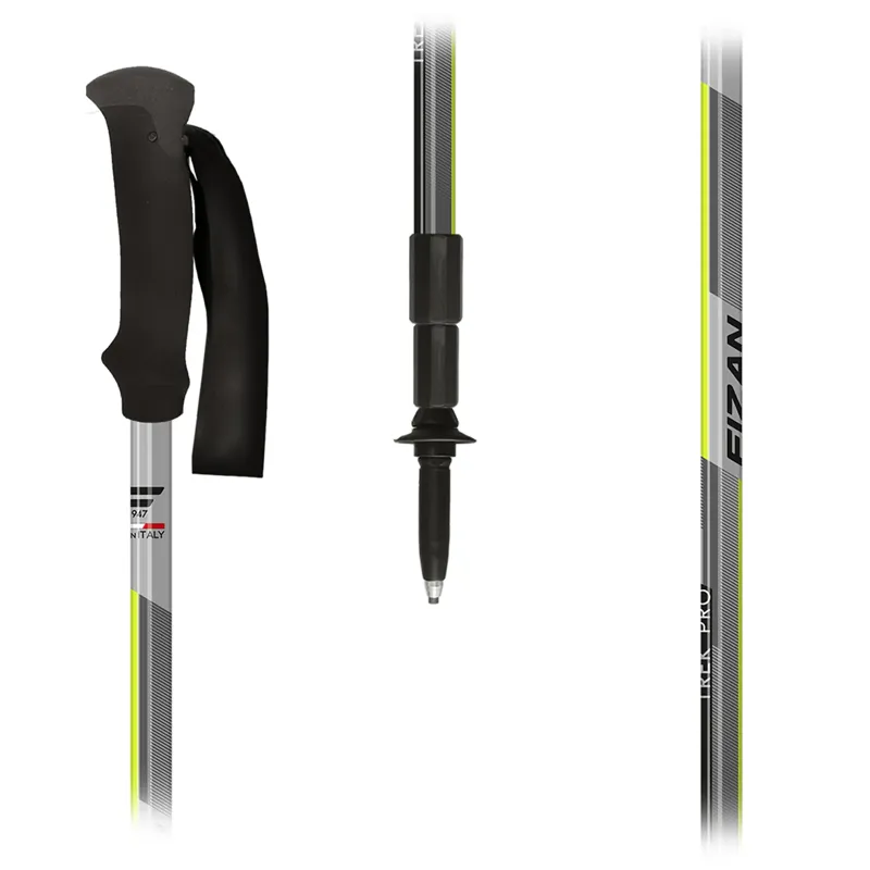 Fizan Trek Pro Trekking Poles - Grey/Yellow-1