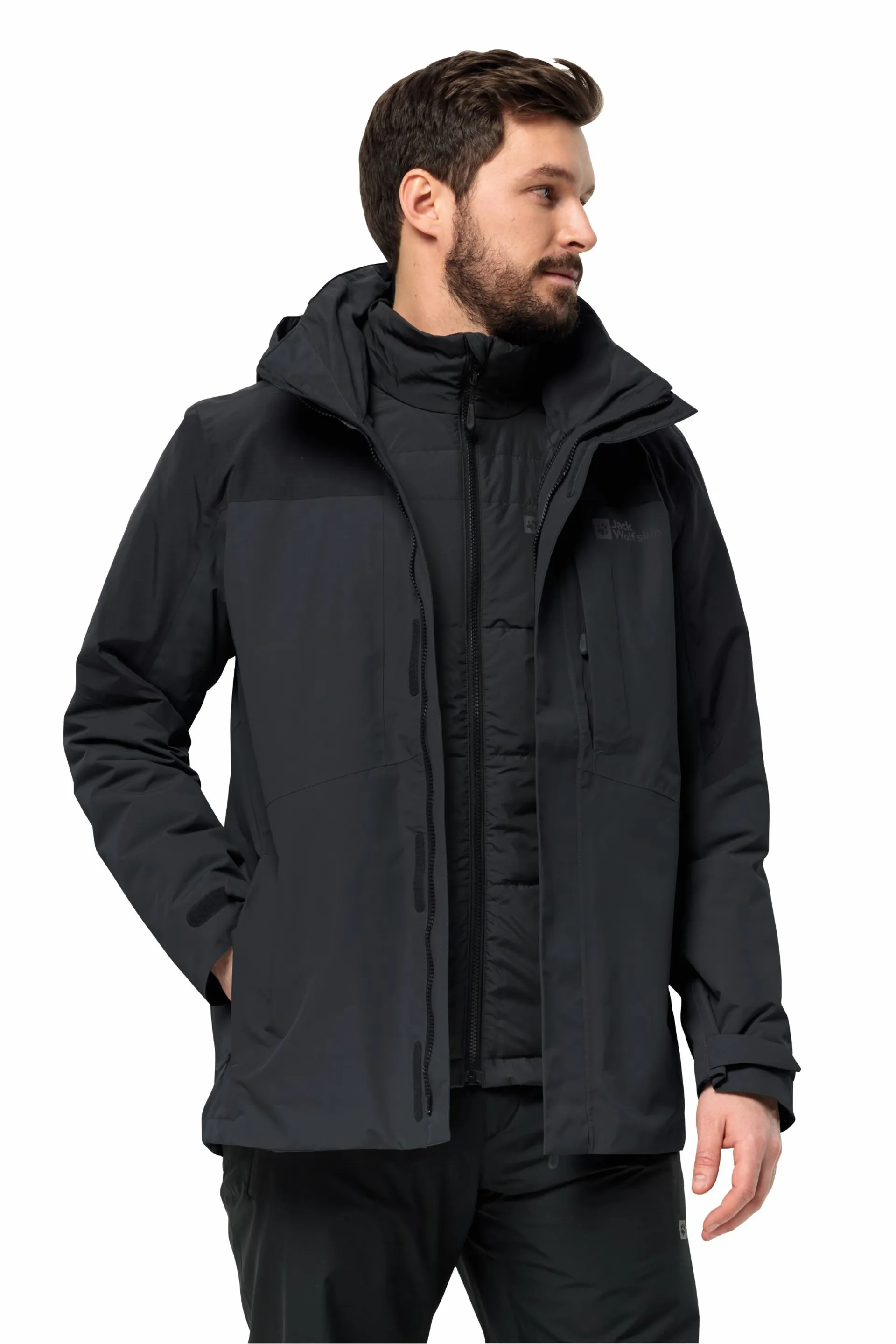 Jack Wolfskin Men's Romberg 3in1 Waterproof Jacket Phantom