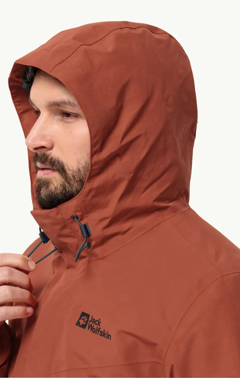 Jack Wolfskin Men's Altenberg 3in1 Waterproof Jacket - Carmine-8
