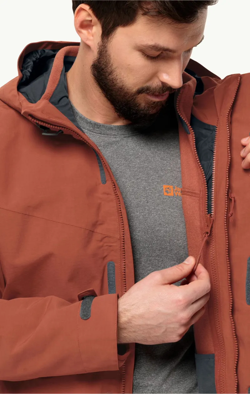 Jack Wolfskin Men's Altenberg 3in1 Waterproof Jacket - Carmine-9