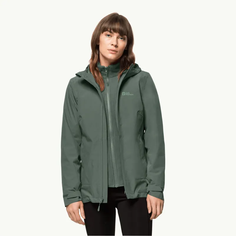 Jack Wolfskin Women's Moonrise 3in1 Jacket - Hedge Green