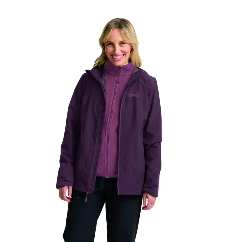 Jack Wolfskin Women's Moonrise 3in1 Jacket - Amaranth-3