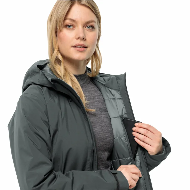 Jack Wolfskin Women's Heidelstein Waterproof Insulated Jacket  - Slate Green-6