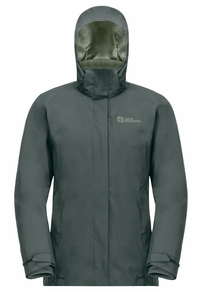 Jack Wolfskin Women's Luntal 3 in1 Waterproof Jacket - Slate Green-1
