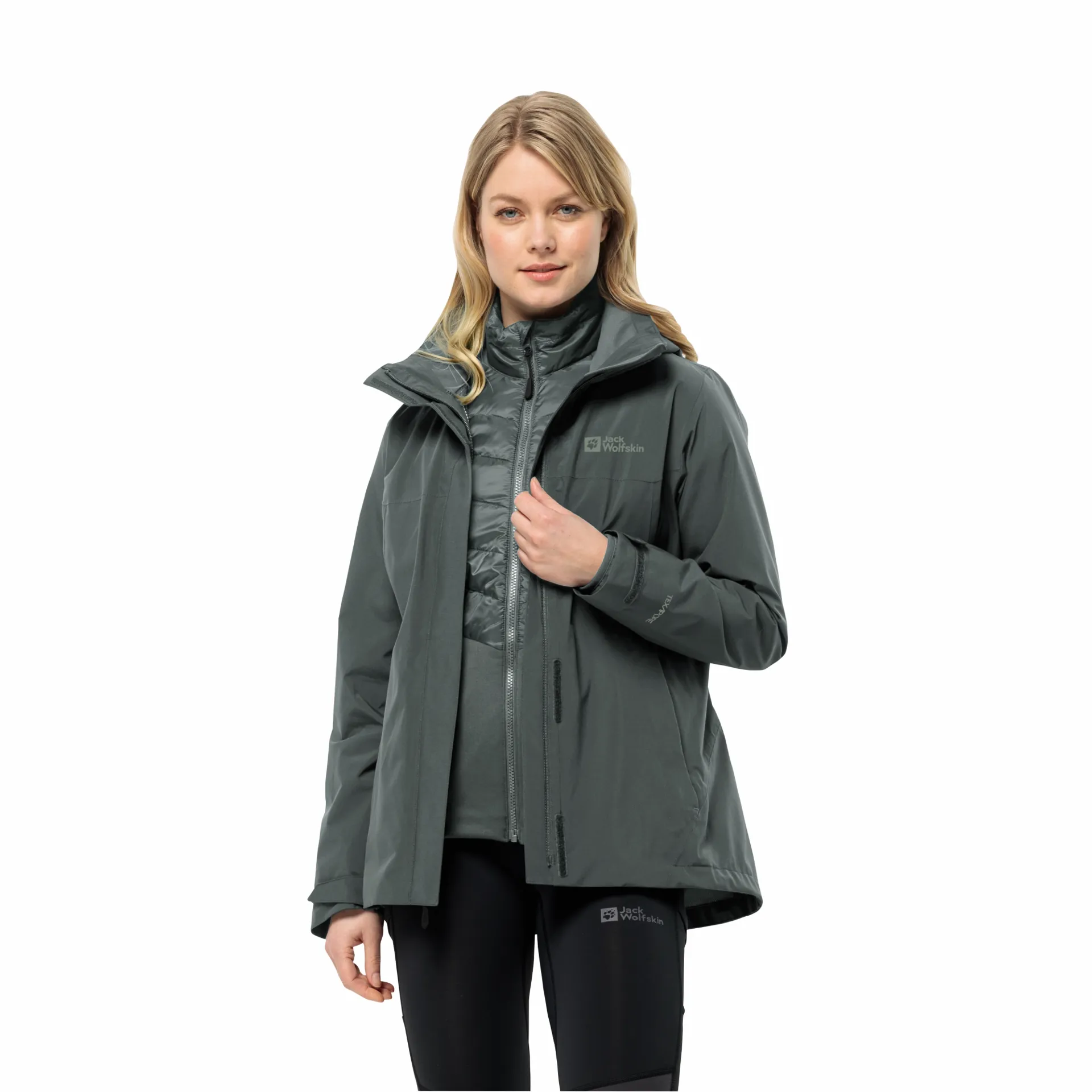 Jack Wolfskin Women's Luntal in1 Waterproof Jacket Slate Gree