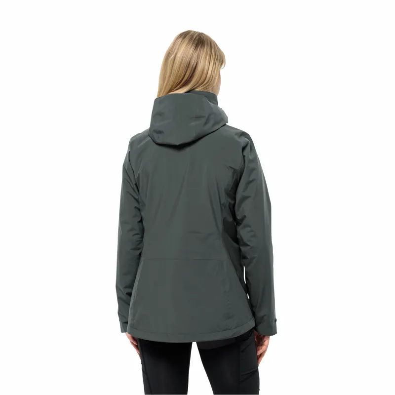 Jack Wolfskin Women's Luntal 3 in1 Waterproof Jacket - Slate Green-4