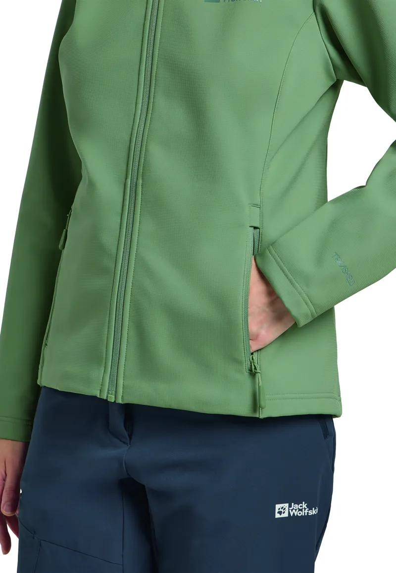 Jack Wolfskin Women's Bornberg Softshell Hoody - Eucalyptus-7