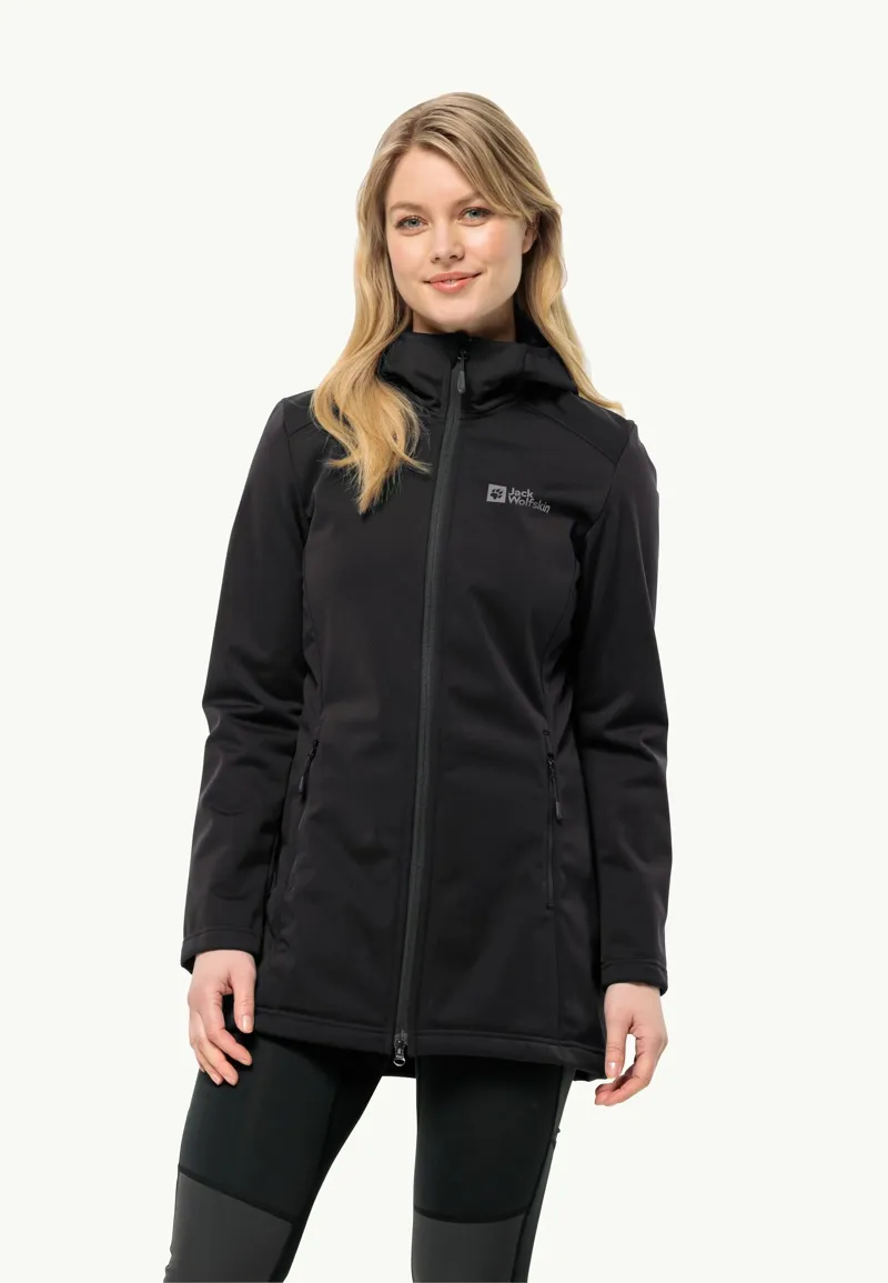 Jack Wolfskin Women's Windhain Coat - Black-2