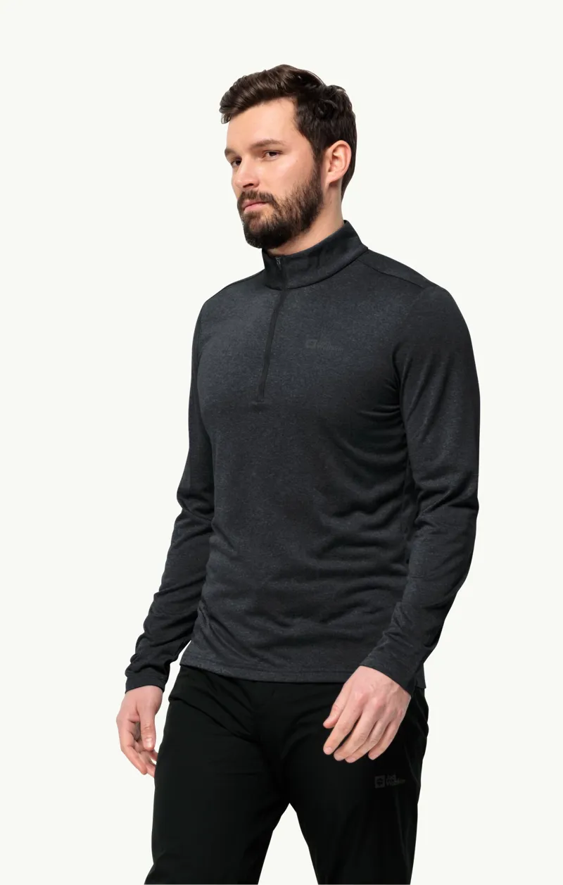 Jack Wolfskin Men's Sky Thermal Half Zip - Black -1
