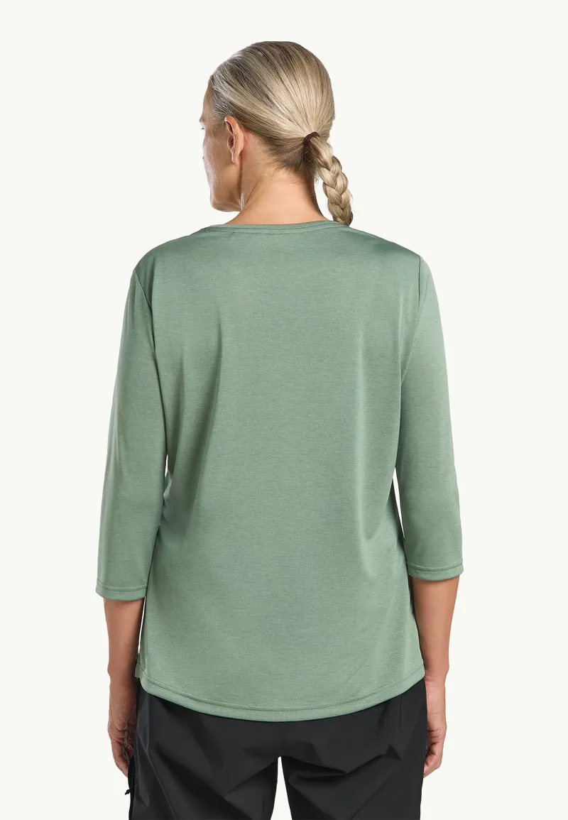 Jack Wolfskin Women's Crosstrail Three Quarter Tee - Eucalyptus-2