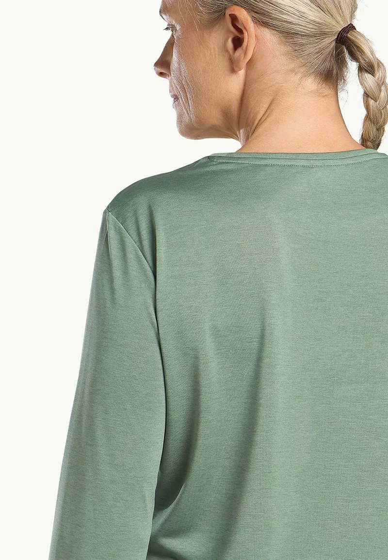 Jack Wolfskin Women's Crosstrail Three Quarter Tee - Eucalyptus-5