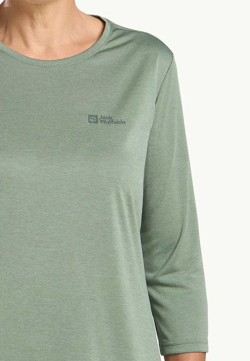Jack Wolfskin Women's Crosstrail Three Quarter Tee - Eucalyptus-6