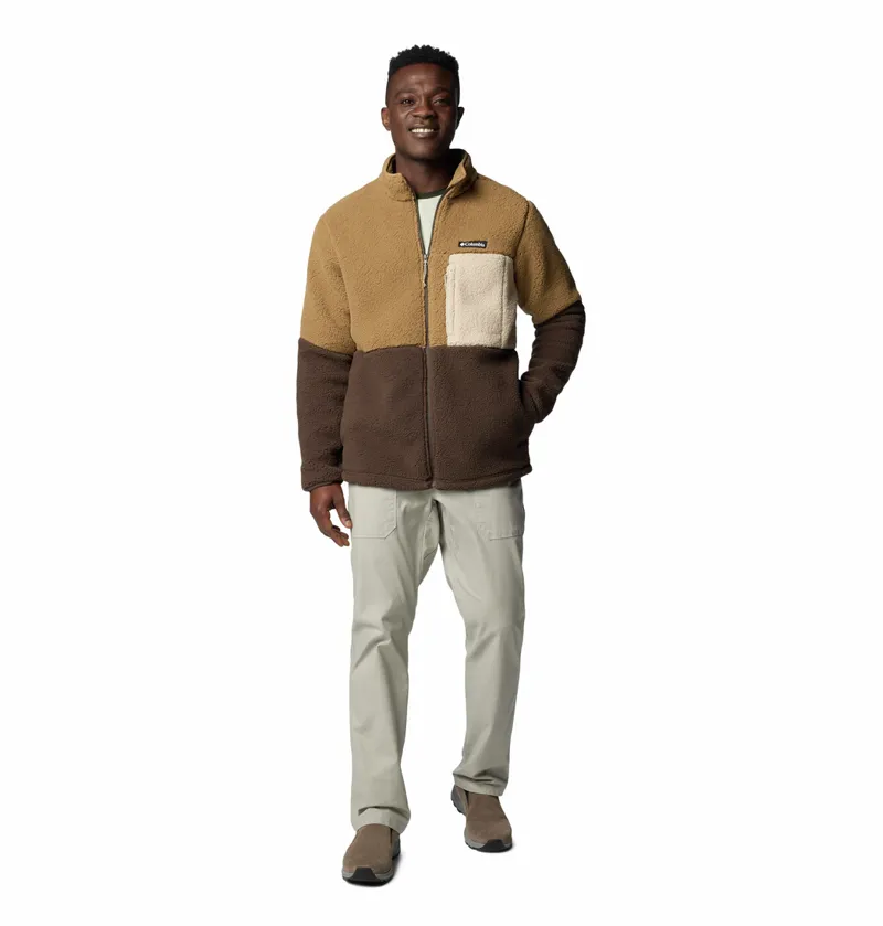 Columbia Men s Mountainside Sherpa Fleece Jacket Delta Cordovan Ancient Fossil