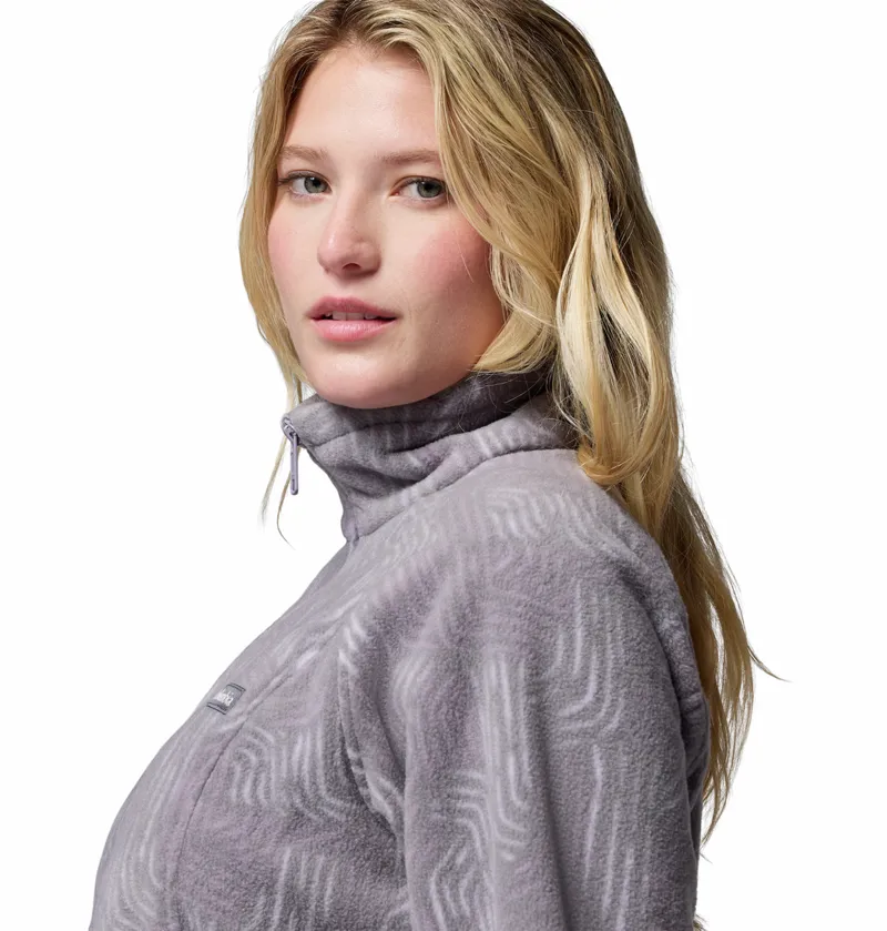 Columbia Women's Benton Springs Printed Full Zip Fleece -Shale Purple Flowfalls-5