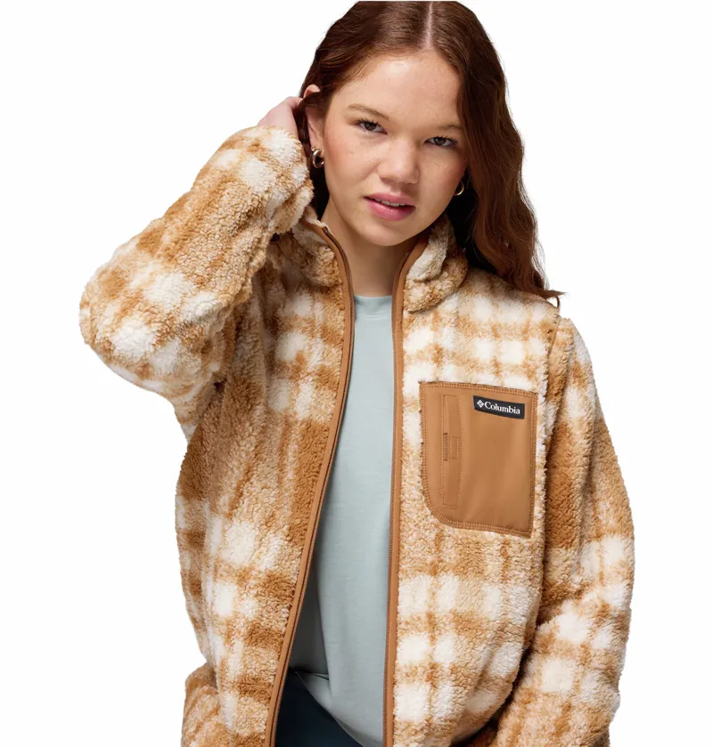 Columbia Women's West Bend II Printed Sherpa Jacket -  Camel Brown Herringplaid-6