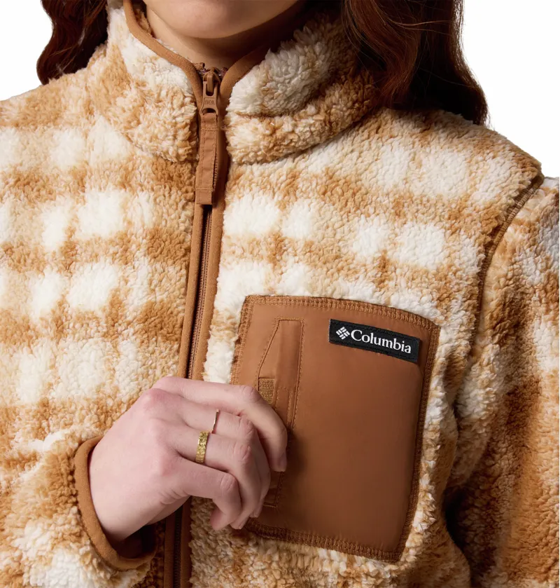 Columbia Women's West Bend II Printed Sherpa Jacket -  Camel Brown Herringplaid-4