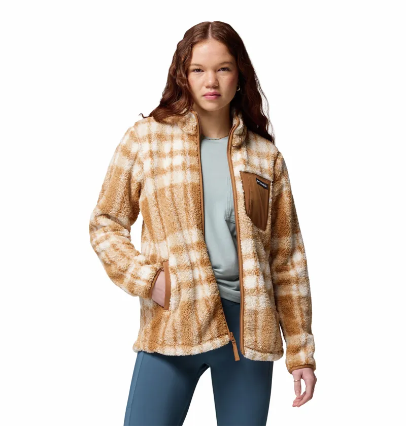 Columbia Women's West Bend II Printed Sherpa Jacket -  Camel Brown Herringplaid-1