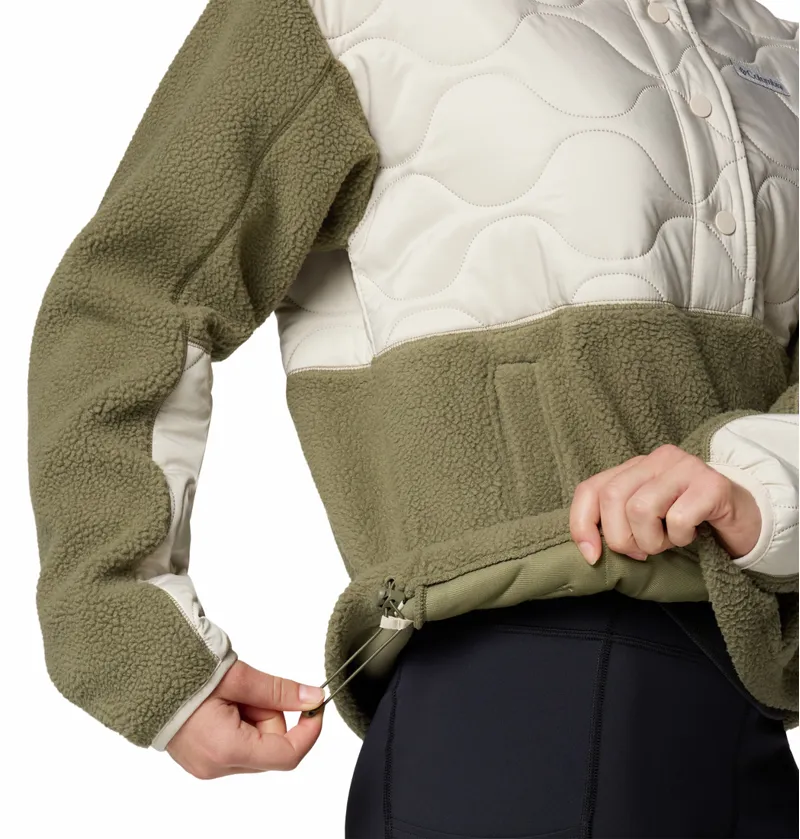 Columbia Women's Cloud Point Hooded Hybrid Fleece - Dark Stone/Stone Green-5