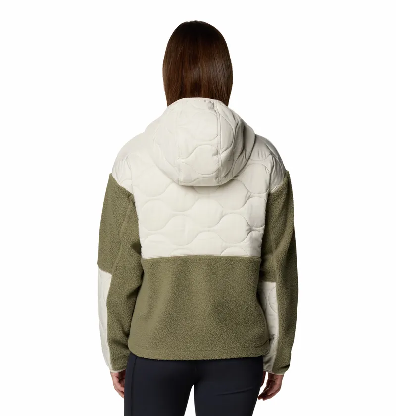 Columbia Women's Cloud Point Hooded Hybrid Fleece - Dark Stone/Stone Green-2