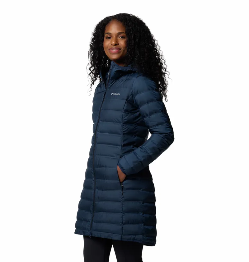 Columbia Women's Lake 22 II Long Hooded Down Jacket - Collegiate Navy-1