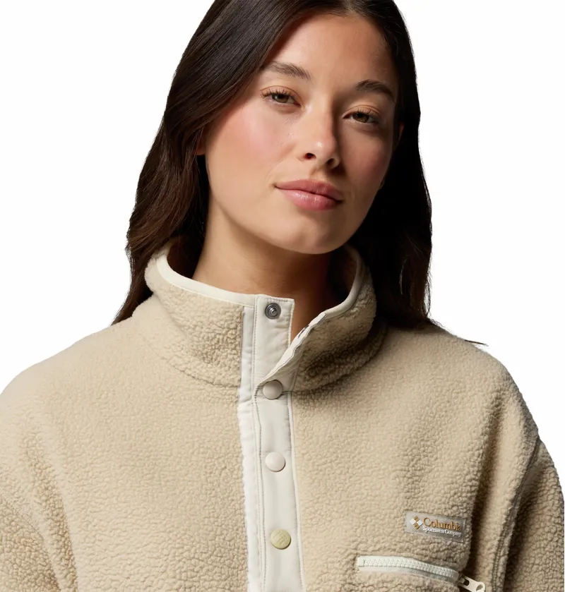 Columbia Women's Helvetia II Cropped Sherpa Half Snap Fleece - Ancient Fossil/Dark Stone/Chalk-2
