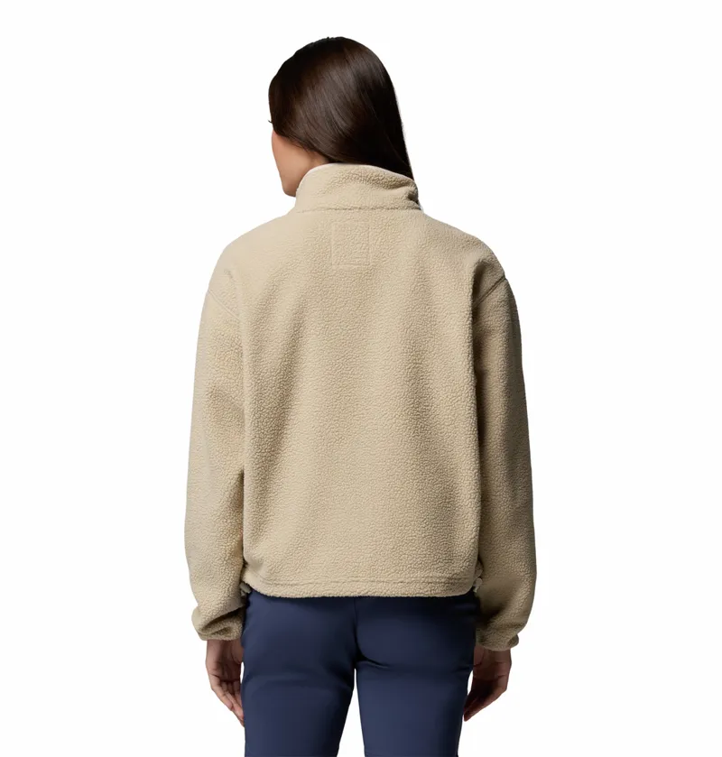 Columbia Women's Helvetia II Cropped Sherpa Half Snap Fleece - Ancient Fossil/Dark Stone/Chalk-1