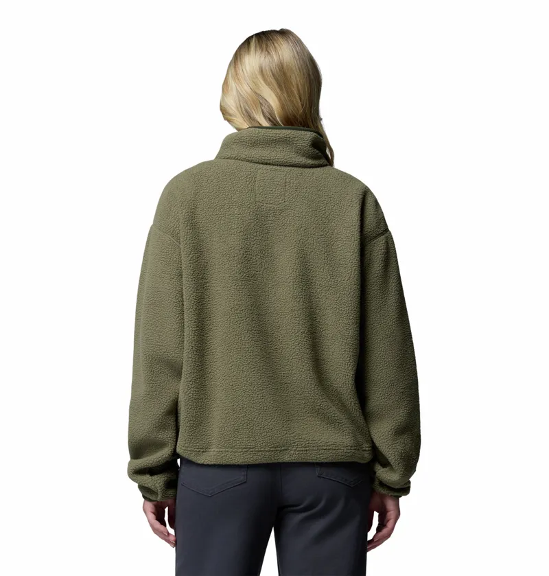 Columbia Women's Helvetia II Cropped Sherpa Half Snap Fleece - Stone Green/Safari-2