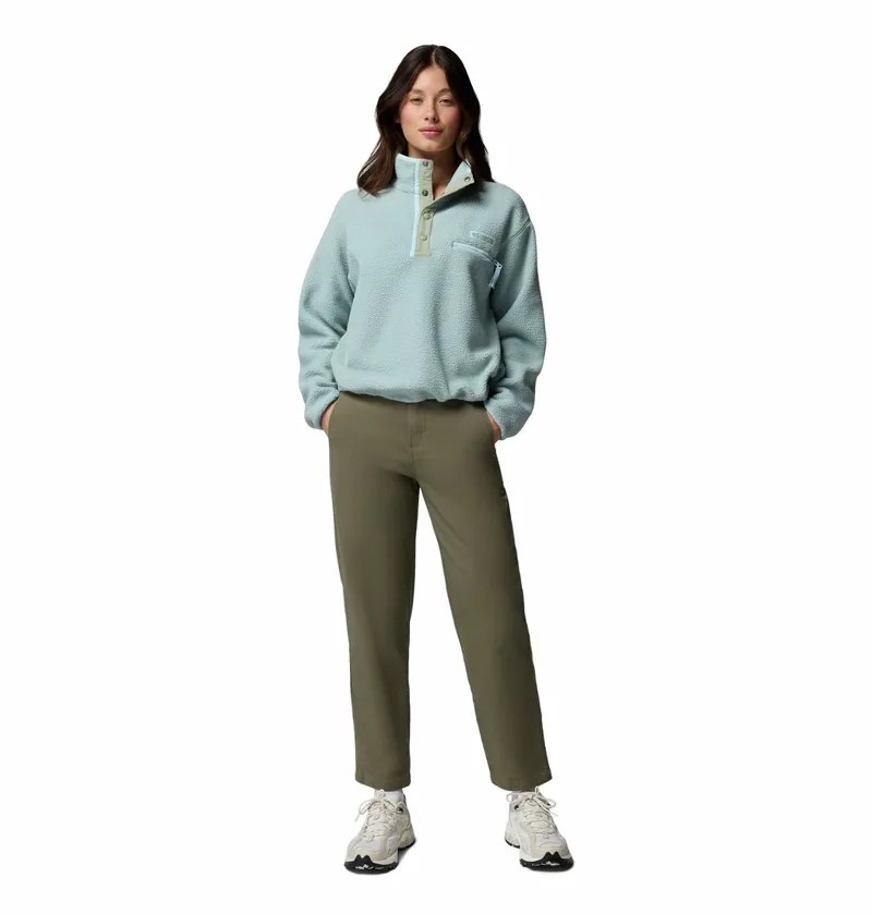 Columbia Women's Helvetia II Cropped Sherpa Half Snap Fleece - Crushed Blue/Safari/Marine Light-3