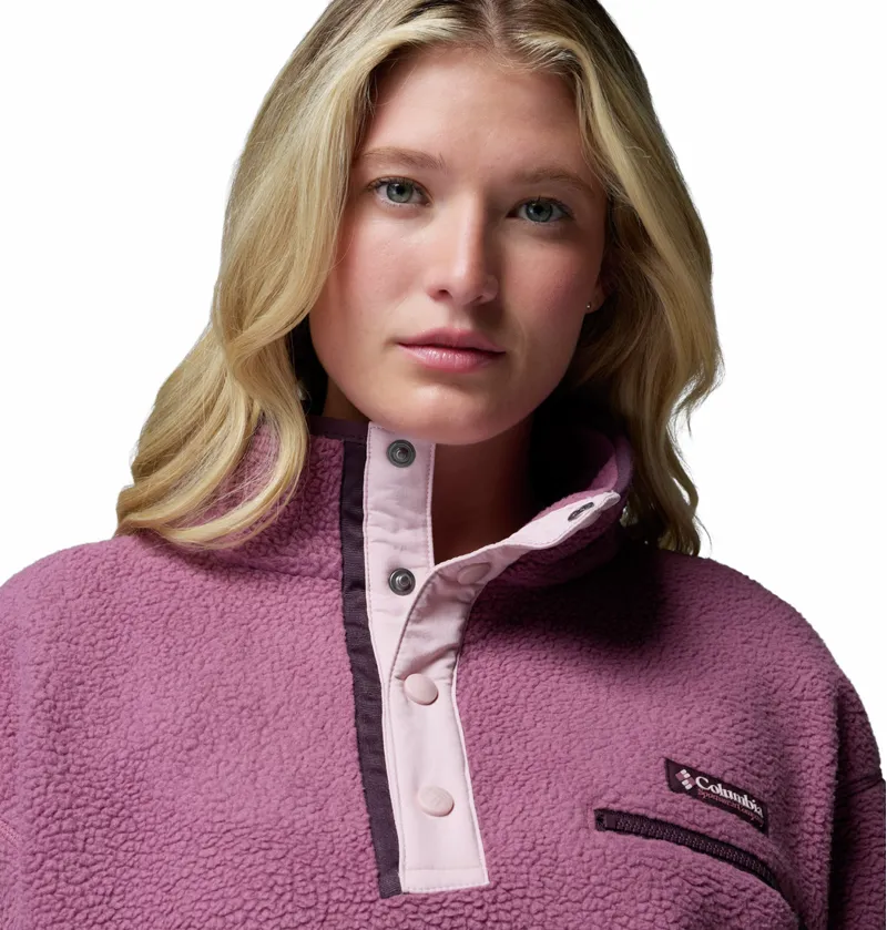 Columbia Women's Helvetia II Cropped Sherpa Half Snap Fleece - Antique Mauve/Mineral Pink-4
